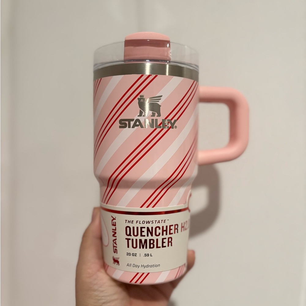 Stanley Pink and White Striped Tumbler